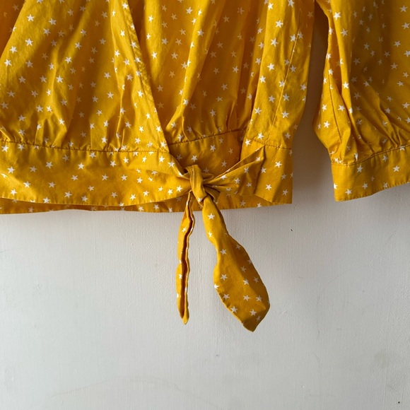 Madewell | Mustard Yellow Star Scatter Wrap Top - Picture 4 of 11
